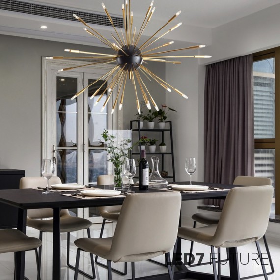 Loft Industry Modern - Gold and Black Sputnik